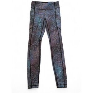 Lululemon Iridescent Foil Workout Leggings Blue Purple Size 2‎ High-Rise